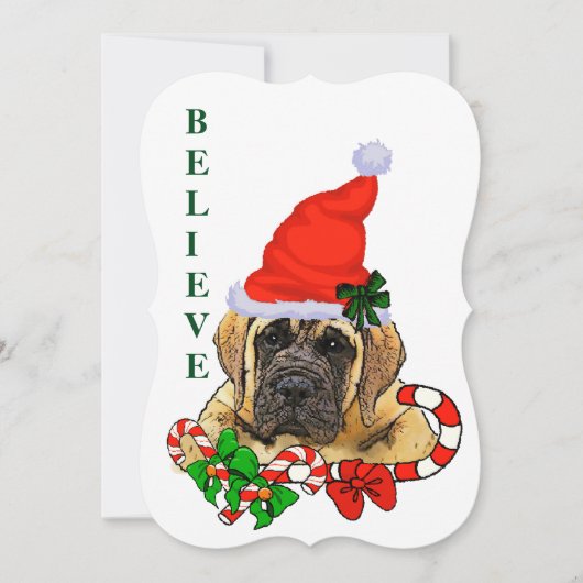 English Mastiff Christmas Feiertagskarte (Vorderseite)