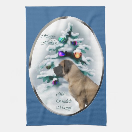 English Mastiff Christmas Handtuch (Vertikal)