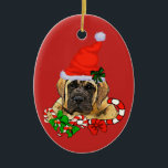 English Mastiff Christmas Keramik Ornament<br><div class="desc">Schmuckliebhaber können sich auf dem Weihnachtsbaum niederlassen. Gute Geschenkidee oder Leckerei selbst!</div>