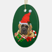 English Mastiff Christmas Keramikornament (Links)