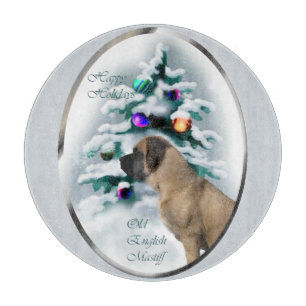 English Mastiff Christmas Schneidebrett
