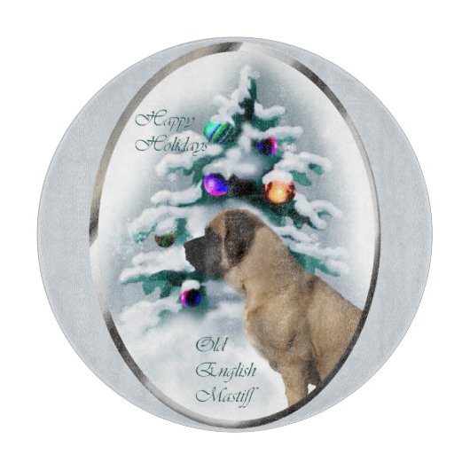 English Mastiff Christmas Schneidebrett (Vorderseite)