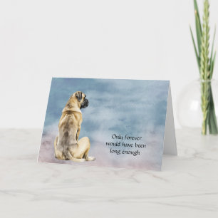 English Mastiff Dog Beileid Condolence Card Feiertagskarte