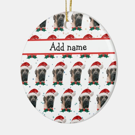 English Mastiff Dog Breed Christmas Keramik Ornament (Links)