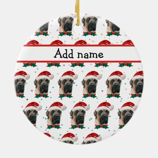 English Mastiff Dog Breed Christmas Keramik Ornament (Hinten)