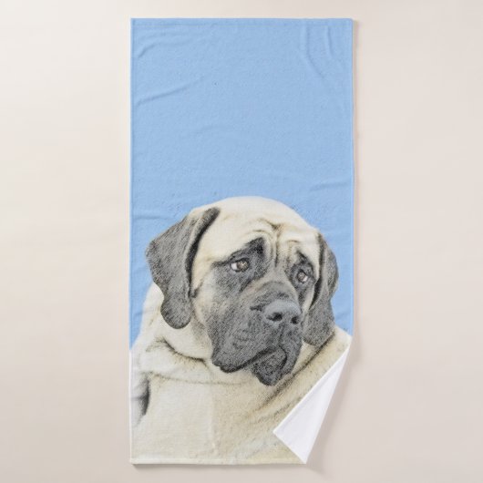 English Mastiff (Fawn) Malerei - Original Dog Art Badhandtuch Set (Badehandtuch)