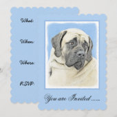 English Mastiff (Fawn) Malerei - Original Dog Art Einladung (Vorne/Hinten)