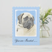 English Mastiff (Fawn) Malerei - Original Dog Art Einladung (Stehend Vorderseite)