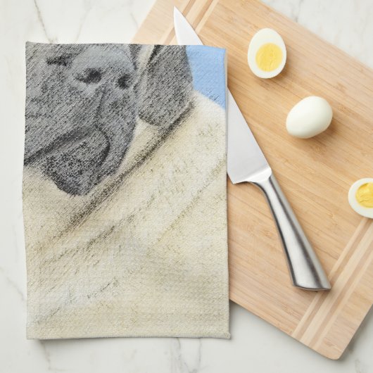 English Mastiff (Fawn) Malerei - Original Dog Art Geschirrtuch (Viertel Falte)