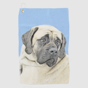 English Mastiff (Fawn) Malerei - Original Dog Art Golfhandtuch