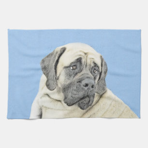 English Mastiff (Fawn) Malerei - Original Dog Art Handtuch
