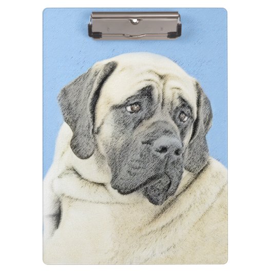 English Mastiff (Fawn) Malerei - Original Dog Art Klemmbrett (Vorderseite)