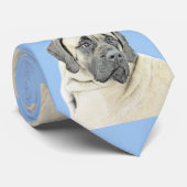 English Mastiff (Fawn) Malerei - Original Dog Art Krawatte (Gerollt)