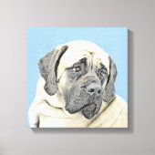 English Mastiff (Fawn) Malerei - Original Dog Art Leinwanddruck (Vorderseite)