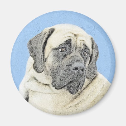 English Mastiff (Fawn) Malerei - Original Dog Art Magnet (Vorne)