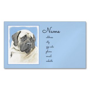 English Mastiff (Fawn) Malerei - Original Dog Art Magnetische Visitenkarte
