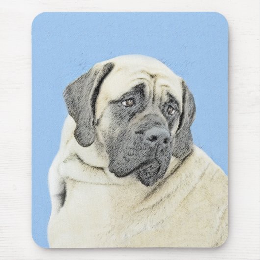 English Mastiff (Fawn) Malerei - Original Dog Art Mousepad (Vorne)