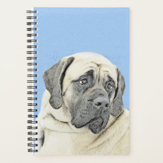 English Mastiff (Fawn) Malerei - Original Dog Art Planer (Vorderseite)