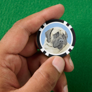 English Mastiff (Fawn) Malerei - Original Dog Art Pokerchips
