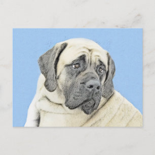 English Mastiff (Fawn) Malerei - Original Dog Art Postkarte