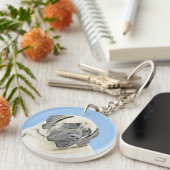 English Mastiff (Fawn) Malerei - Original Dog Art Schlüsselanhänger (Vorderseite rechts)