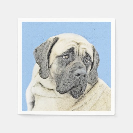 English Mastiff (Fawn) Malerei - Original Dog Art Serviette (Vorderseite)