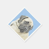 English Mastiff (Fawn) Malerei - Original Dog Art Serviette (Ecke)