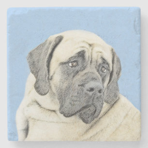 English Mastiff (Fawn) Malerei - Original Dog Art Steinuntersetzer