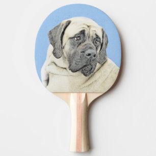 English Mastiff (Fawn) Malerei - Original Dog Art Tischtennis Schläger