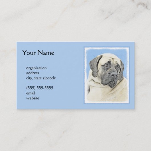 English Mastiff (Fawn) Malerei - Original Dog Art Visitenkarte (Vorderseite)