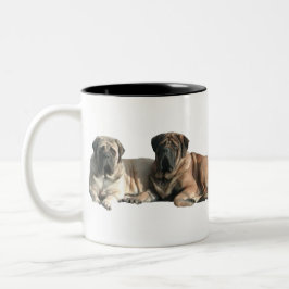 English Mastiff Freunde Zweifarbige Tasse