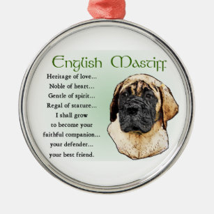 English Mastiff Heritage of Liebe Ornament Aus Metall
