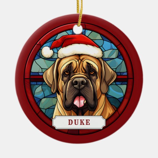 English Mastiff Keramik Circle Ornament (Vorne)
