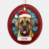 English Mastiff Keramik Circle Ornament (Links)