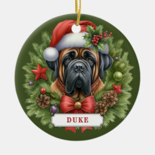English Mastiff Keramik Circle Ornament