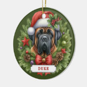 English Mastiff Keramik Circle Ornament (Links)
