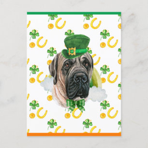 English Mastiff Kleeblatt St Patricks Day Feiertagspostkarte