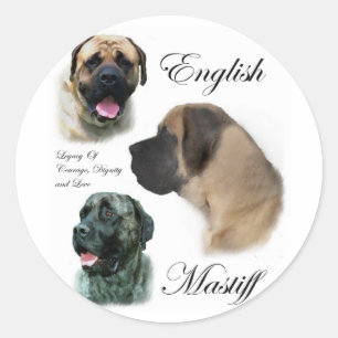 English Mastiff Legacy Runder Aufkleber