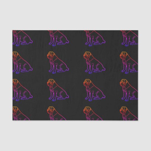 English Mastiff Neon englische Dogge Seidenpapier (Vorderseite)