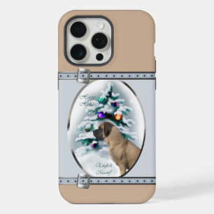 English Mastiff Niedlich Blue Christmas Holidays iPhone 15 Pro Max Hülle