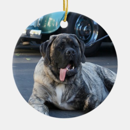 English Mastiff-Ornament Keramik Ornament (Vorne)