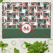 English Mastiff Pattern Monogram Christmas Dog Geschirrtuch (Gefaltet)