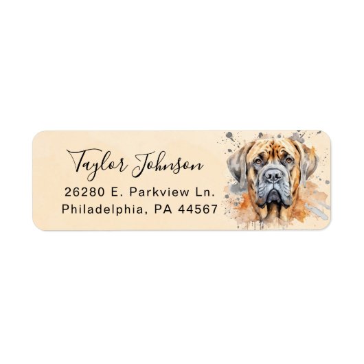 English Mastiff Return Address Label (Vorne)