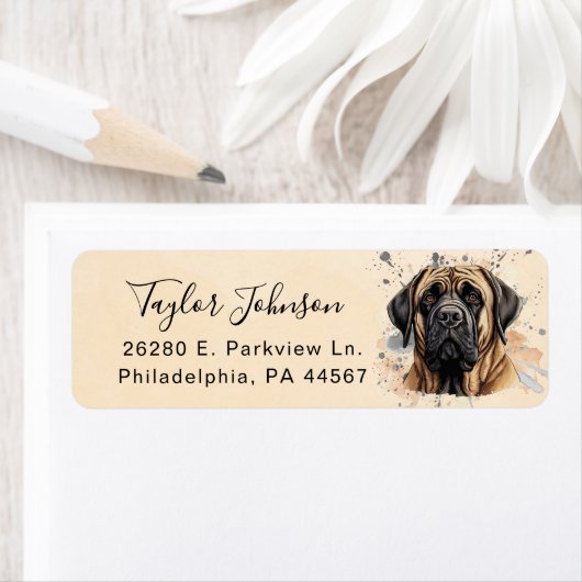 English Mastiff Return Address Label (Insitu)