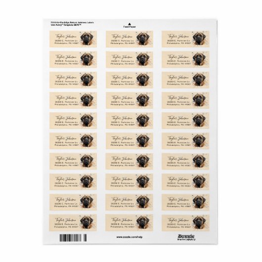 English Mastiff Return Address Label