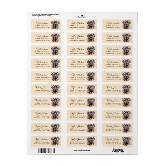 English Mastiff Return Address Label (Vorne)