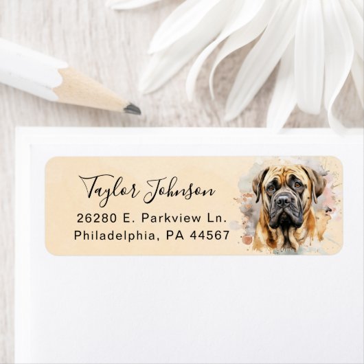 English Mastiff Return Address Label (Insitu)
