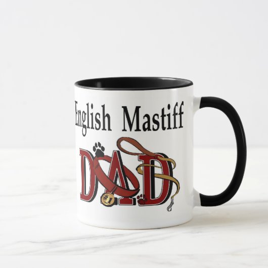 English Mastiff Vater Geschenke Tasse (Rechts)