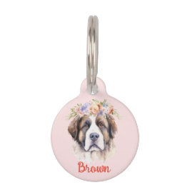 ENGLISH Mastiff Watercolor Blume Round Pet Tag Haustiermarke