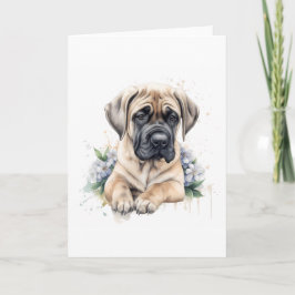 English Mastiff Watercolor Dankeskarte